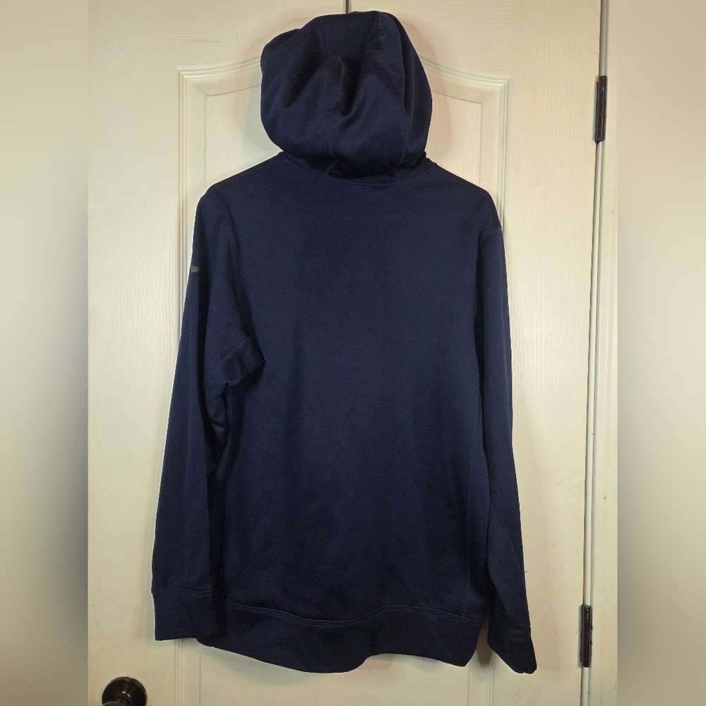 Seattle Seahawks Nike Therma Fit Pullover Hoodie Sweatshirt Mens S Blue Fleece - Picture 2 of 13
